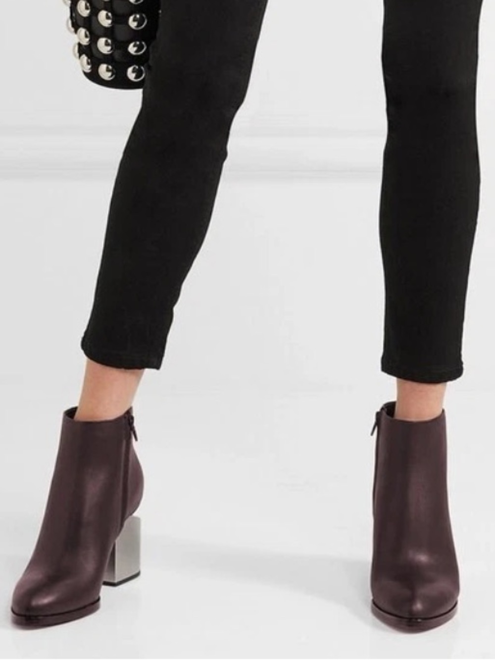 ALEXANDER WANG Gabi Dark Burgundy Ankle Boots